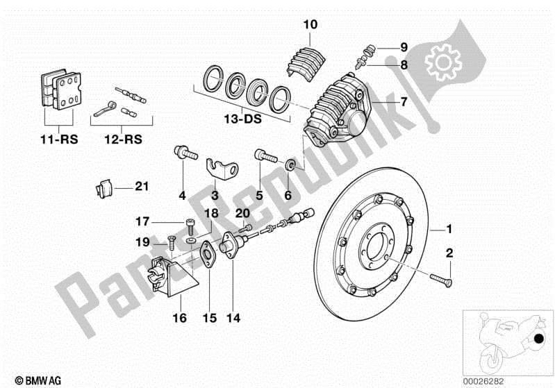 All parts for the Rear Wheel Brake, Abs of the BMW K 1100 LT 89V2 1992 - 1997