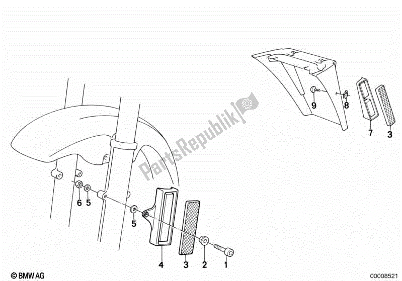 Todas las partes para Reflectores de BMW K 1100 LT 89V2 1992 - 1997