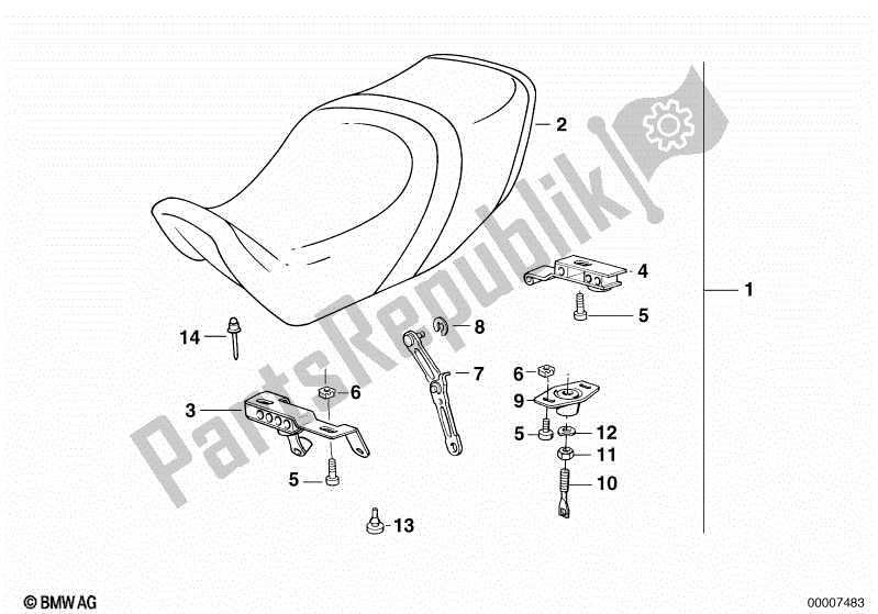 Todas las partes para Sillín Asiento Doble de BMW K 1100 LT 89V2 1992 - 1997