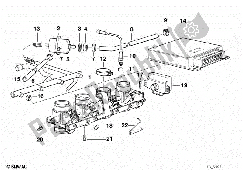 Todas las partes para Conjunto De Caja De Mariposa / Unidad De Control de BMW K 1100 LT 89V2 1992 - 1997