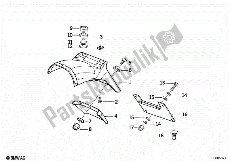 All parts for the Wheel Cover,rear, License Plate Frame of the BMW K 1100 LT 89V2 1992 - 1997