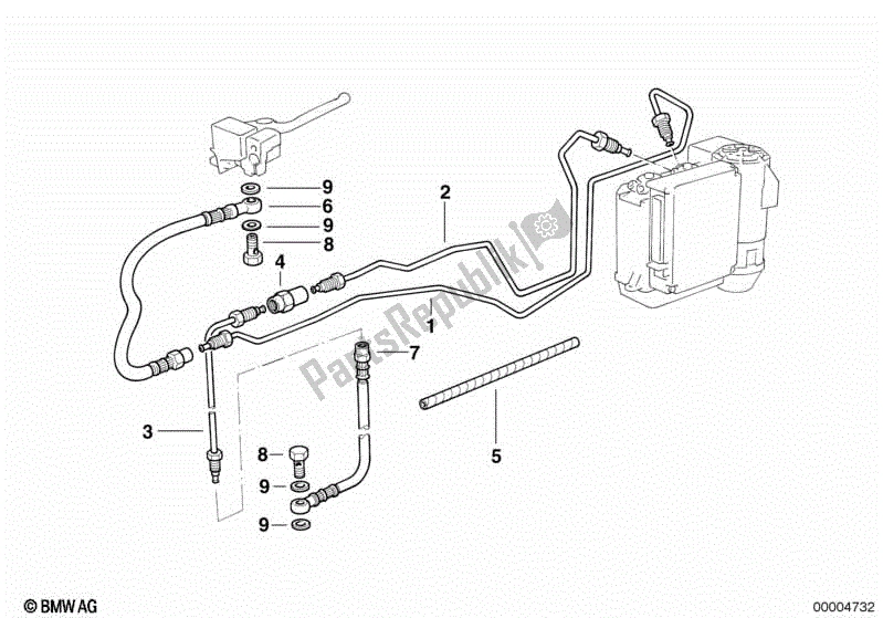 Todas las partes para Abs Delantero Del Tubo De Freno de BMW K 1100 RS 89V2 1992 - 1996