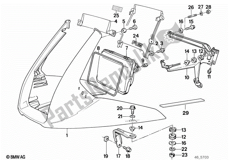 Todas las partes para Carcasa Parte Superior / Faro de BMW K 1100 RS 89V2 1992 - 1996