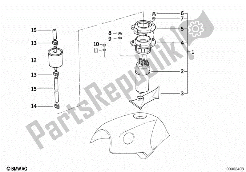 Todas las partes para Bomba De Combustible / Filtro De Combustible de BMW K 1100 RS 89V2 1992 - 1996