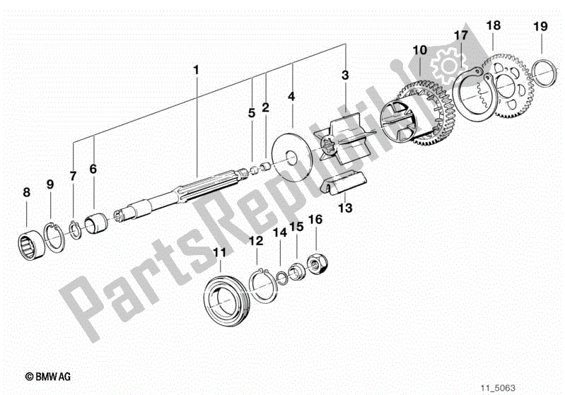 Todas las partes para Eje De Salida de BMW K 1100 RS 89V2 1992 - 1996