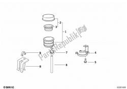 Rear wheel brake, fluid container