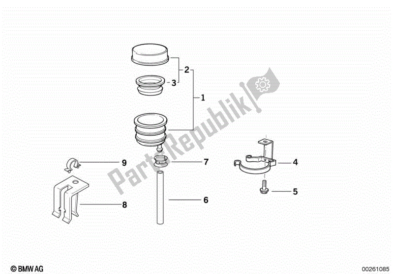 Tutte le parti per il Freno Della Ruota Posteriore, Contenitore Del Liquido del BMW K 1100 RS 89V2 1992 - 1996