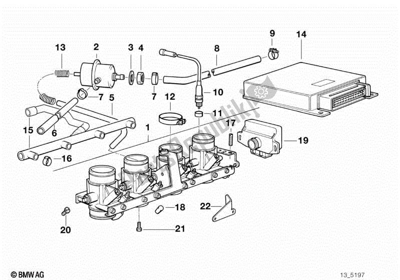 Todas las partes para Conjunto De Caja De Mariposa / Unidad De Control de BMW K 1100 RS 89V2 1992 - 1996