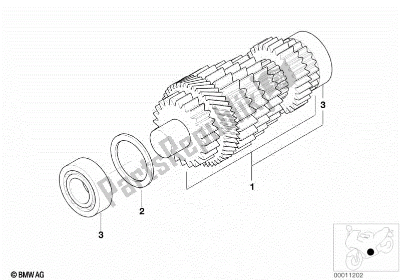 Alle onderdelen voor de Transmissie Met 6 Versnellingen, Tussenas van de BMW K 1200 GT 41 2002 - 2004