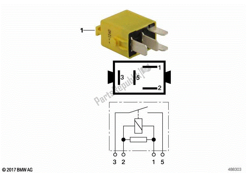 All parts for the Minirelay, Make Contact, Yellow of the BMW K 1200 GT 41 2002 - 2004