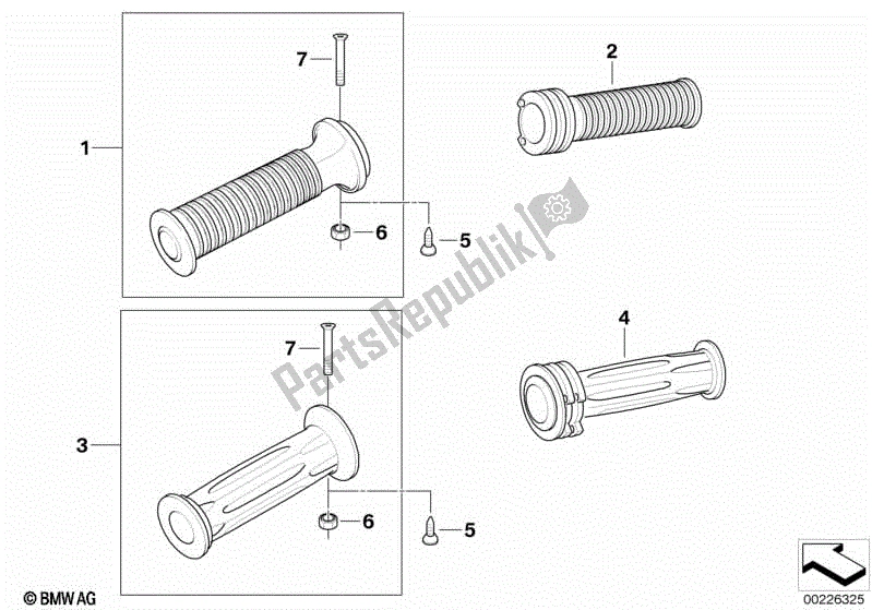 Todas las partes para Puños Del Manillar Sin Calefacción de BMW K 1200 GT 44 2006 - 2008