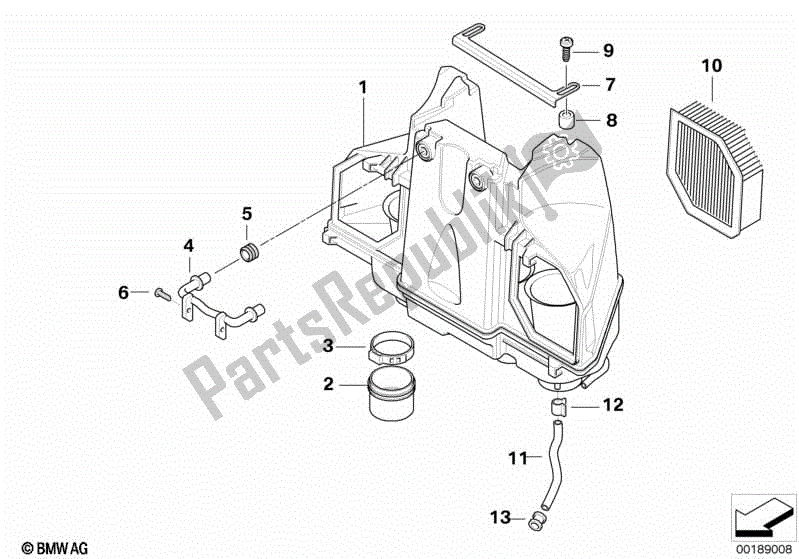 Todas las partes para Silenciador De Admisión / Cartucho De Filtro Silenciador De Admisión / Cartucho De Filtro de BMW K 1200 GT 44 2006 - 2008