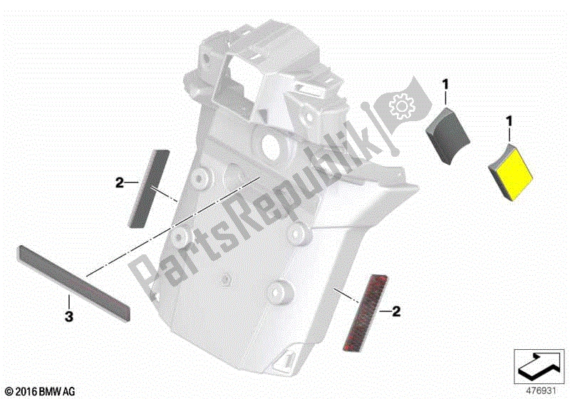 Alle onderdelen voor de Reflectoren van de BMW K 1200 GT 44 2006 - 2008