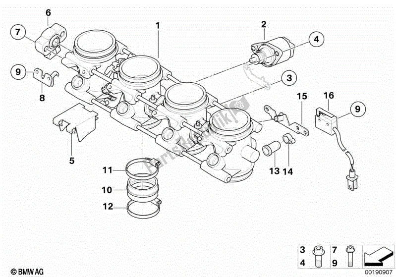 Todas las partes para Conjunto De Carcasa Del Acelerador de BMW K 1200 GT 44 2006 - 2008