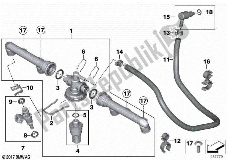 Todas las partes para Válvulas / Tuberías Del Sistema De Inyección De Combustible de BMW K 1200 GT 44 2006 - 2008