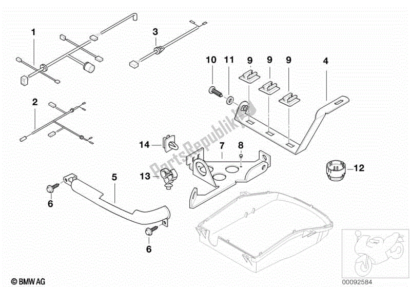 Todas as partes de Suporte, Conexão De Plugue De Rádio do BMW K 1200 LT  89V3 1998 - 2004