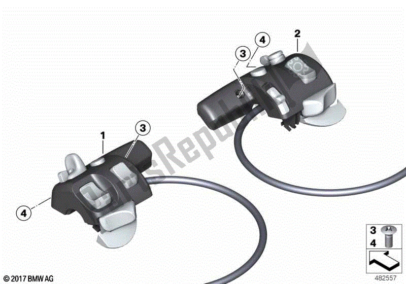 Todas las partes para Interruptor Combinado En El Manillar de BMW K 1200 LT  89V3 1998 - 2004