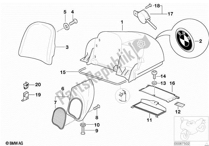 Toutes les pièces pour le Couvercle F Top Case du BMW K 1200 LT  89V3 1998 - 2004