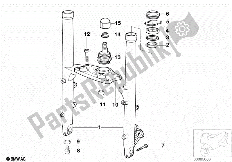 Todas las partes para Deslizador De Horquilla / Puente De Horquilla Inferior de BMW K 1200 LT  89V3 1998 - 2004