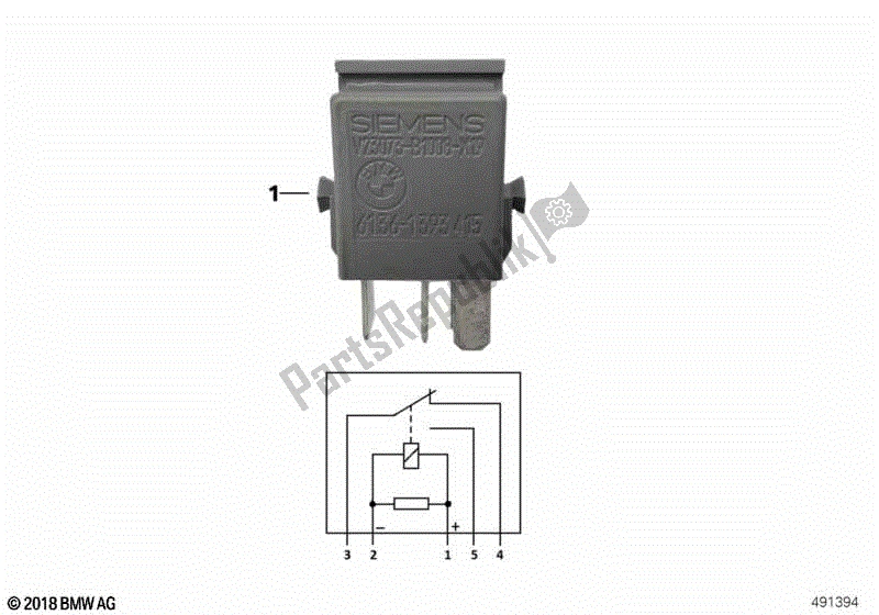 Toutes les pièces pour le Mini Relais, Contact Inverseur, Gris du BMW K 1200 LT  89V3 1998 - 2004