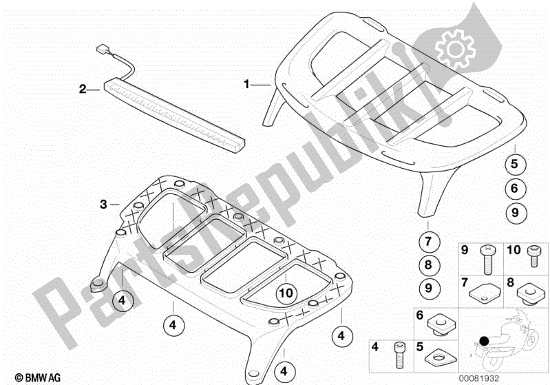 Todas las partes para Carril Con Luz De Freno de BMW K 1200 LT  89V3 1998 - 2004