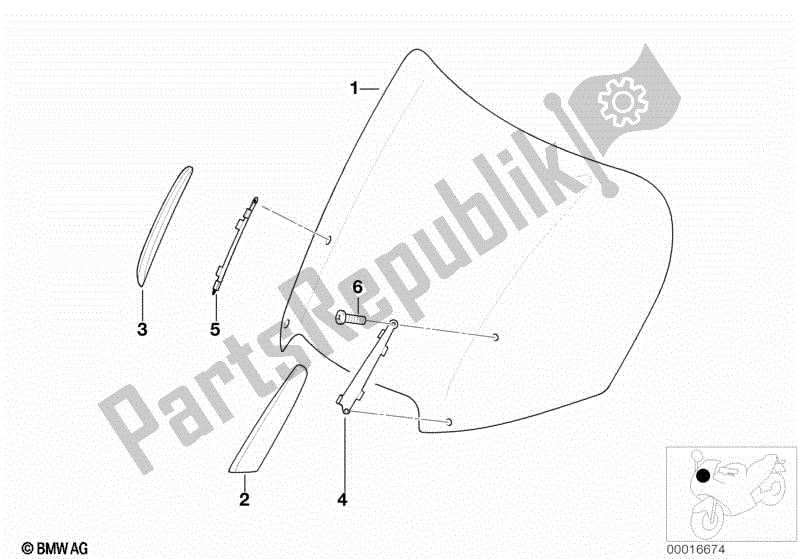 Toutes les pièces pour le Pare-brise, Matériel Ajustable / De Montage du BMW K 1200 LT  89V3 1998 - 2004