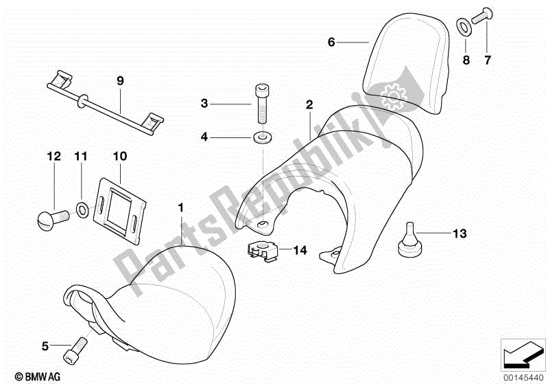 Todas las partes para Banqueta de BMW K 1200 LT  89V3 2005 - 2009