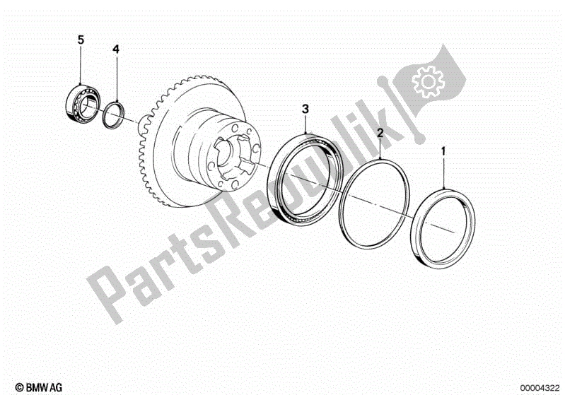 All parts for the Crowngear And Spacer Rings of the BMW K 1200 LT  89V3 2005 - 2009