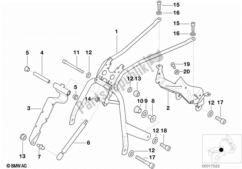 Todas las partes para Puente De Fijación, Bisagra Del Asiento de BMW K 1200 LT  89V3 2005 - 2009