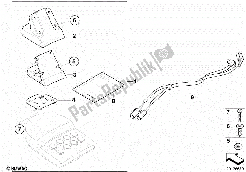 Todas las partes para Kit De Actualización Navigator Ii de BMW K 1200 LT  89V3 2005 - 2009