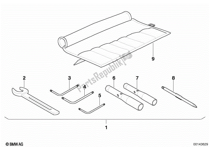 Todas las partes para Herramienta De Coche, Kit Complementario de BMW K 1200R 43 2005 - 2008