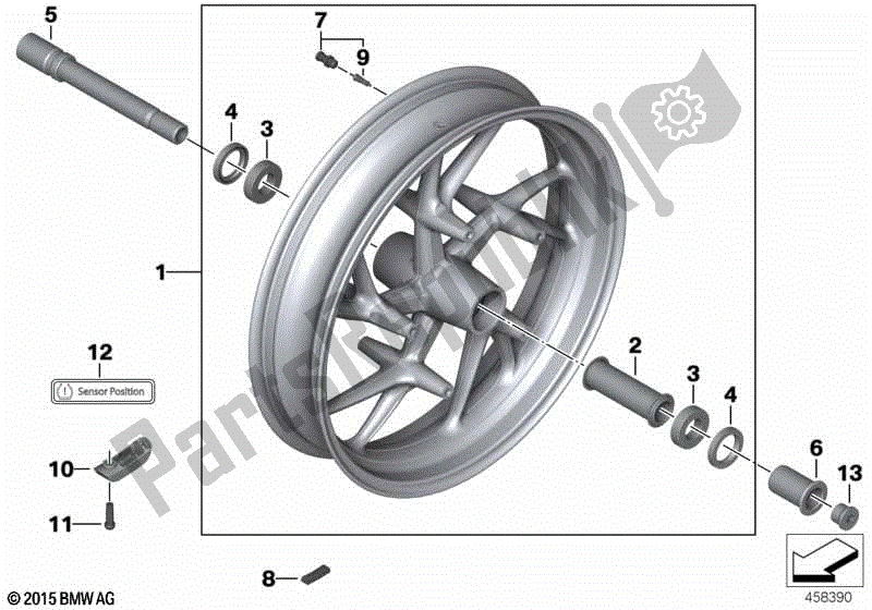 Todas las partes para Llanta De Fundición Delantera de BMW K 1200R 43 2005 - 2008