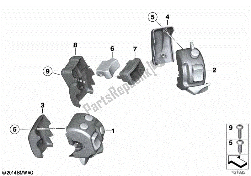 Todas las partes para Interruptor Combinado En El Manillar de BMW K 1200R 43 2005 - 2008