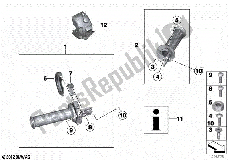 Todas las partes para Empuñadura De Manillar, Calefactable de BMW K 1200R 43 2005 - 2008