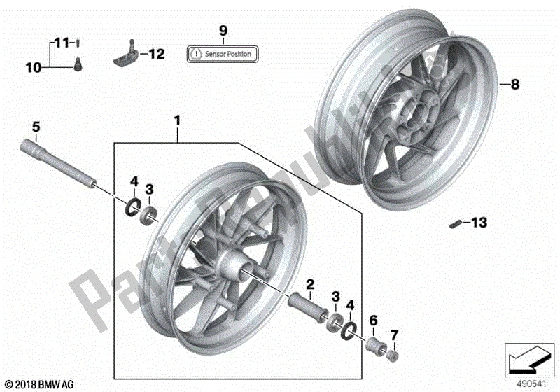 Todas las partes para Ruedas Forjadas Hp de BMW K 1200R 43 2005 - 2008