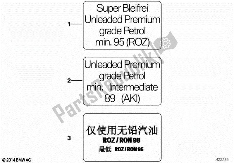 All parts for the Notice Label For Fuel of the BMW K 1200R 43 2005 - 2008