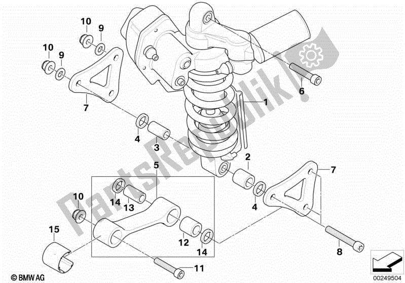 Todas las partes para Puntal De Resorte Esa, Trasero de BMW K 1200R 43 2005 - 2008