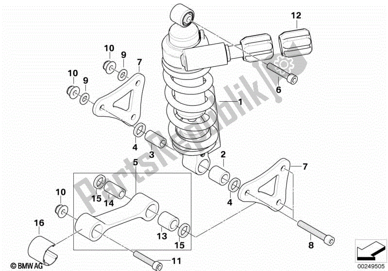 Todas las partes para Puntal De Resorte, Trasero de BMW K 1200R 43 2005 - 2008