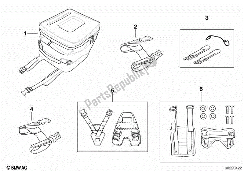 Todas las partes para Bolsa De Depósito Universal de BMW K 1200R 43 2005 - 2008