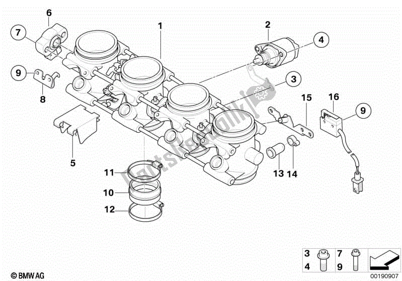 Todas las partes para Conjunto De Carcasa Del Acelerador de BMW K 1200R 43 2005 - 2008