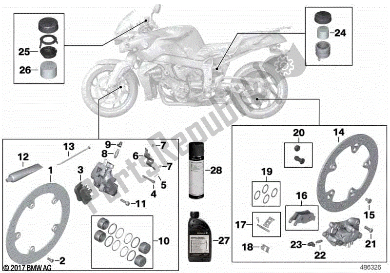 Wszystkie części do Serwis Hamulców BMW K 1200R Sport 43 2006 - 2007