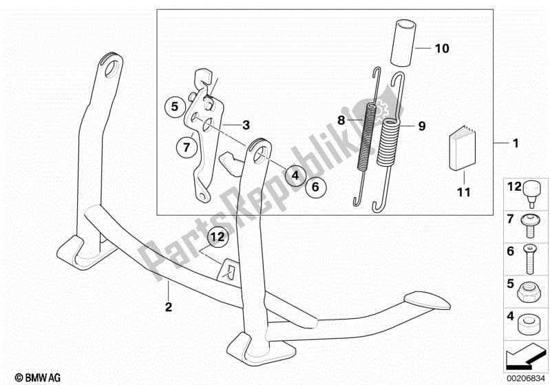 Todas las partes para Soporte Central de BMW K 1200R Sport 43 2006 - 2007