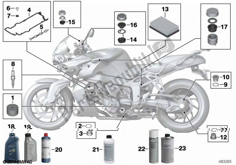 Toutes les pièces pour le Huile Moteur / Service D'entretien du BMW K 1200R Sport 43 2006 - 2007