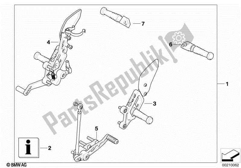 Todas las partes para Sistema De Estriberas Hp de BMW K 1200R Sport 43 2006 - 2007