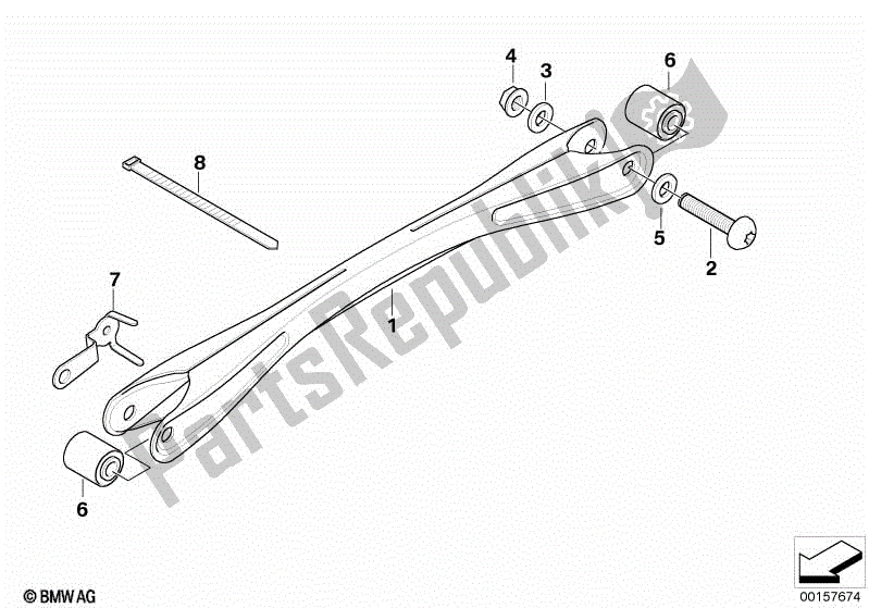 Wszystkie części do Rozpórki Z Mocowaniem BMW K 1200R Sport 43 2006 - 2007