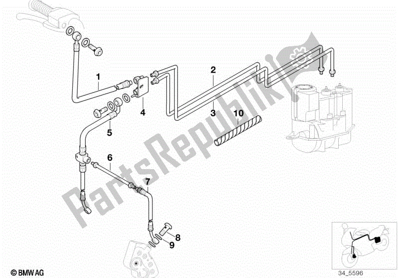 Todas las partes para Abs Delantero Del Tubo De Freno de BMW K 1200 RS  89V3 1996 - 2001