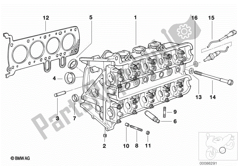 Todas las partes para Cabeza De Cilindro de BMW K 1200 RS  89V3 1996 - 2001