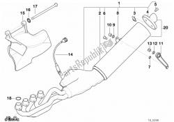 partes del sistema de escape con soportes