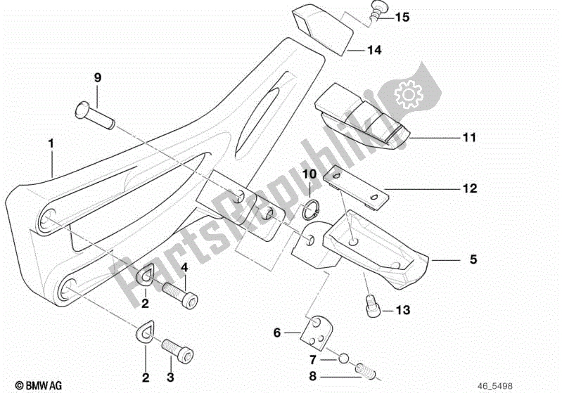 Todas las partes para Placa De Reposapiés / Reposapiés Trasero de BMW K 1200 RS  89V3 1996 - 2001