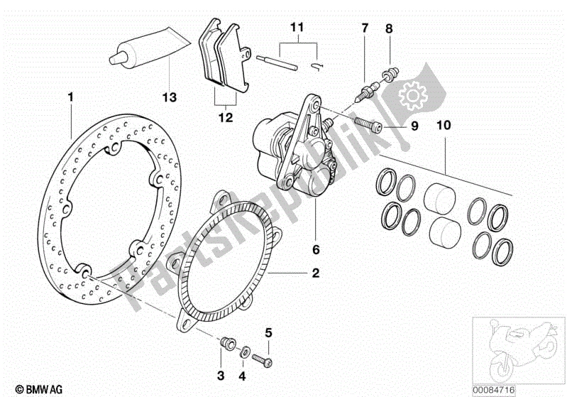 Todas las partes para Freno De Rueda Delantera, Rueda De Fundición de BMW K 1200 RS  89V3 1996 - 2001